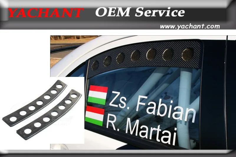 Car Styling Carbon Fiber Rear Window Side Vents 2Pcs Fit For 2008 2012 Lancer Evolution EVO X