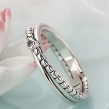 

Octbyna Silver Color Dazzling AAA Zirconia Stackable Pandora Ring for Women Wedding Jewelry Girls Gift