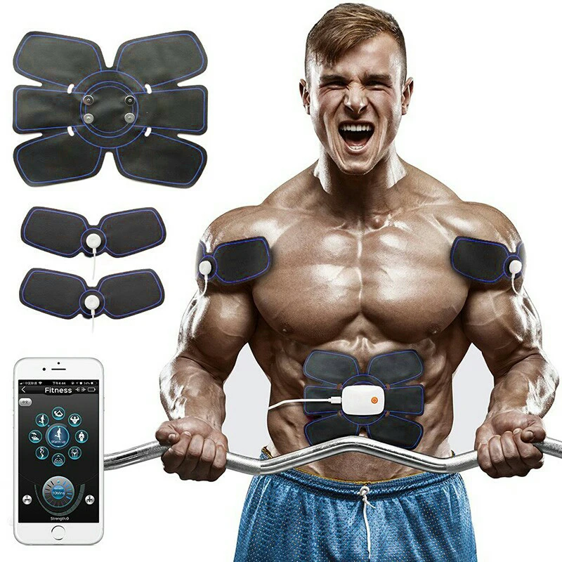 

EMS Abdominal Stimulator Smart App Control abs Muscle Trainer Electrode Shape and Fitness Pads Body Slimming Toner Massager
