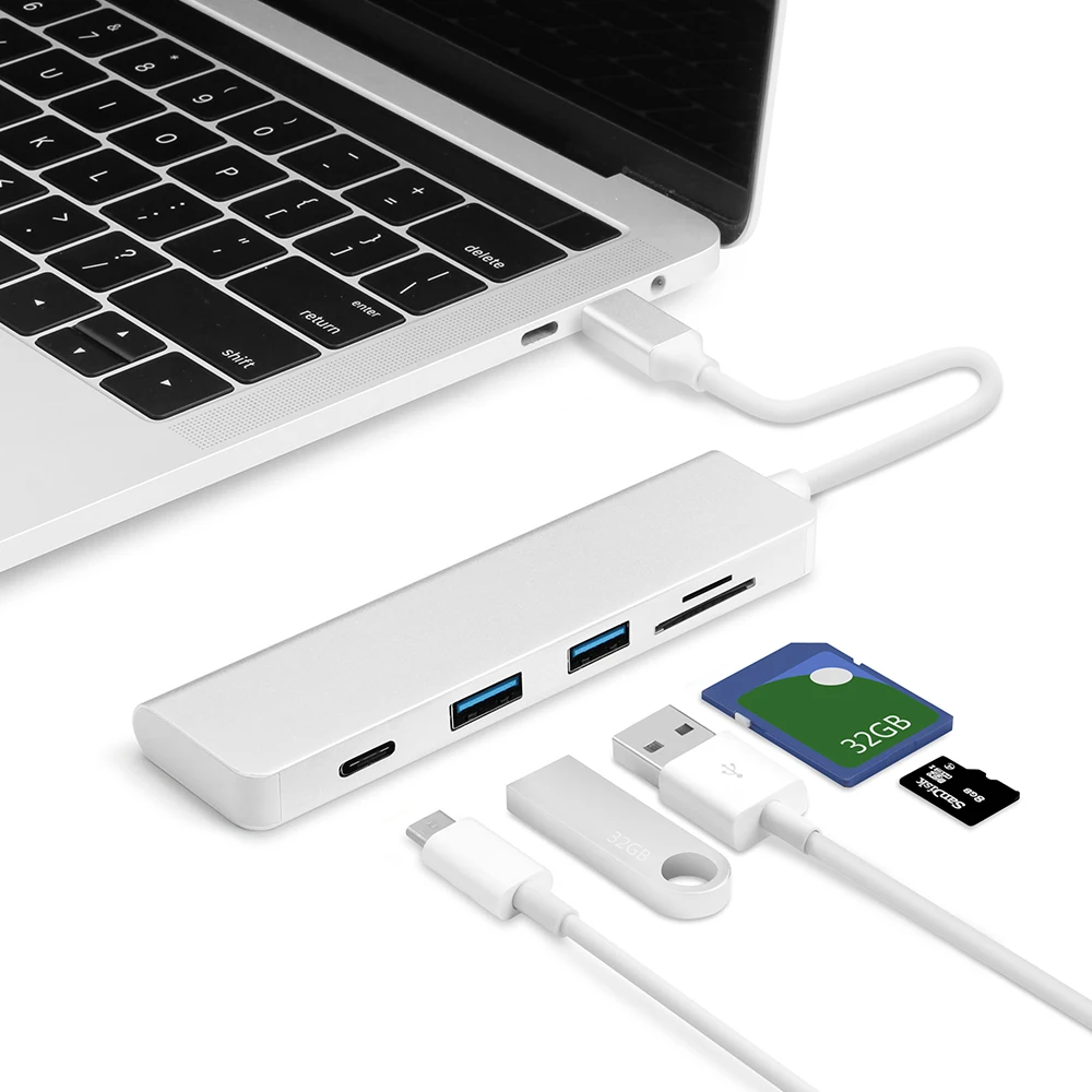 USB C концентратор для 2 3 0 данных Type c концентраторы SD TF кардридер зарядный