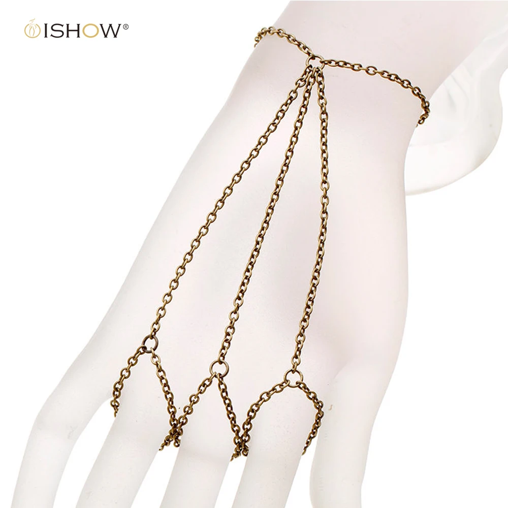 Fashion of fatima finger chain silver bracelet femme punk style finger