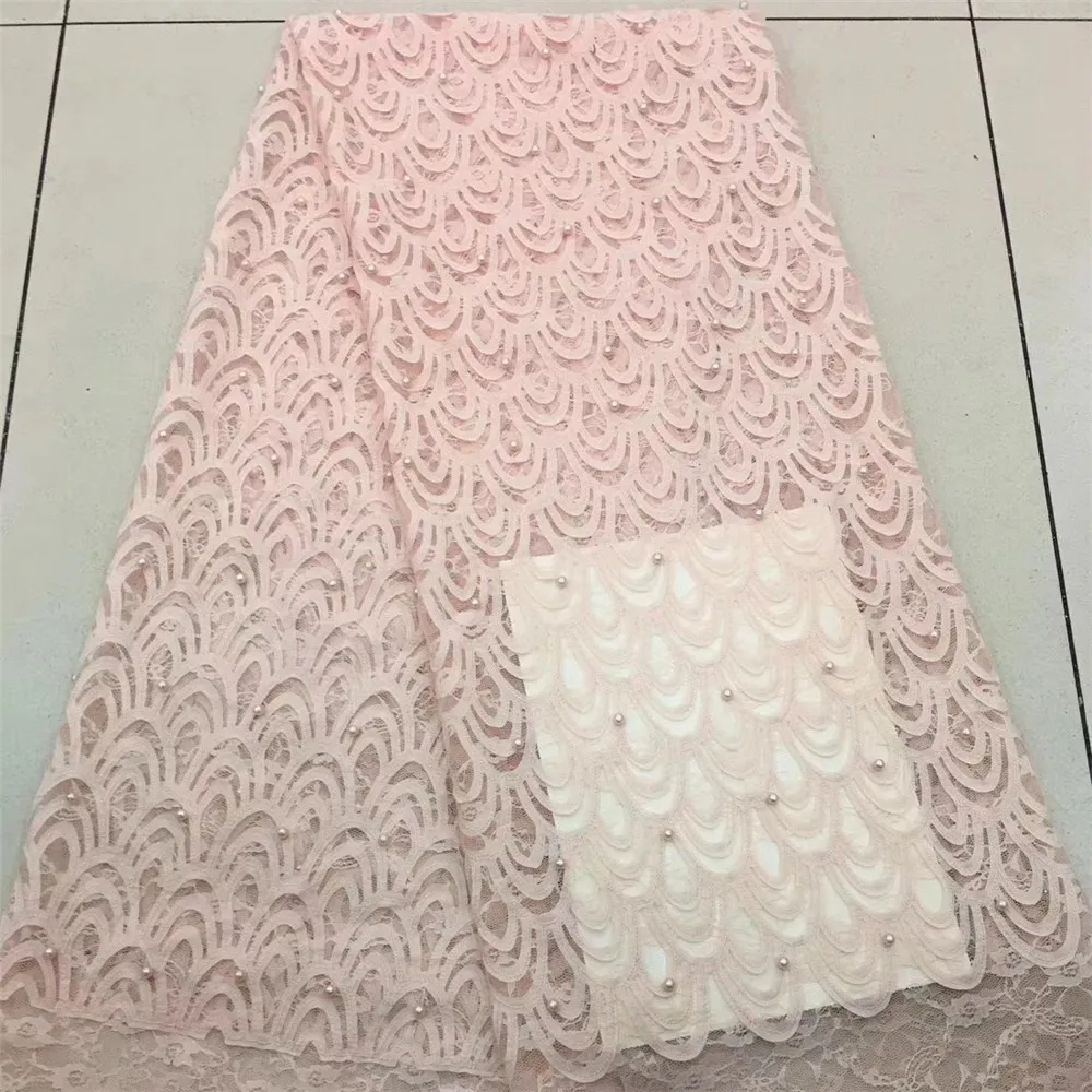 

2018 Latest Fashion Nigerian Laces Fabrics High Quality African handcut Laces Fabric Wedding HJ132-1