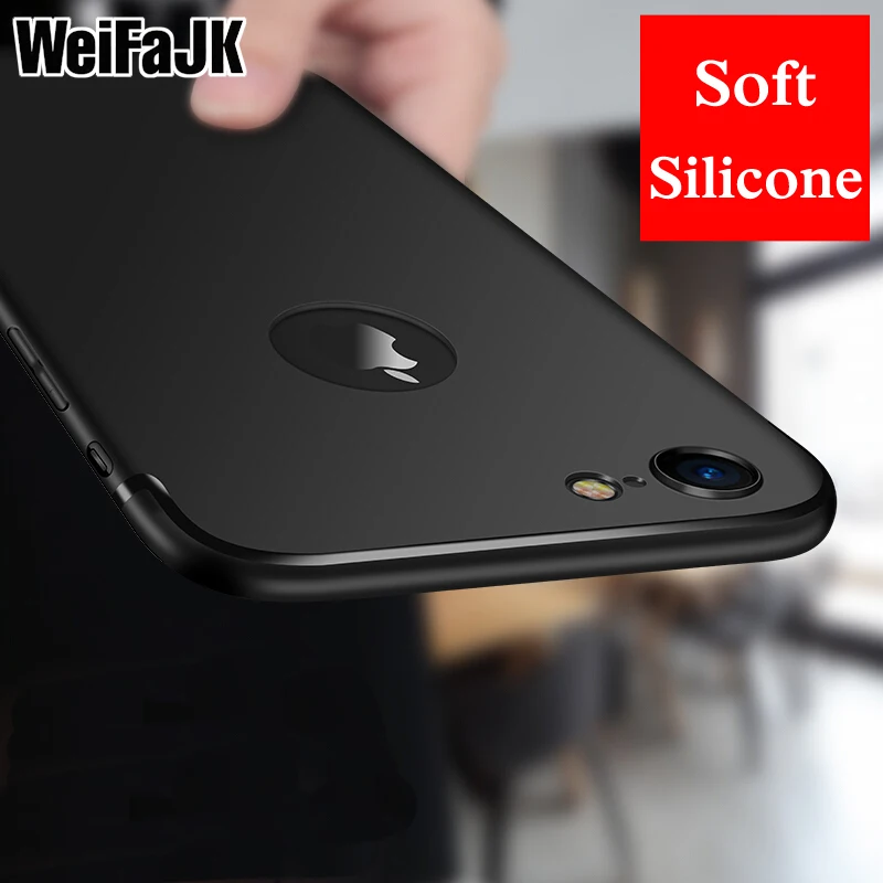 

WeiFaJK Luxury Back Matte Soft Silicone Case For iPhone 6 6s Plus 7 X Cases Full Cover For iPhone 7 6 6s Plus 5s 5 SE Phone Case