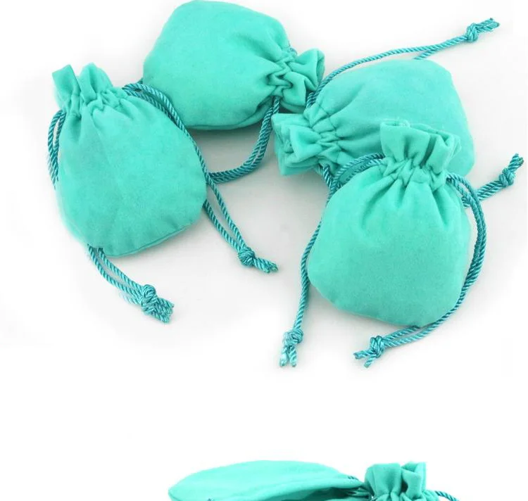 8 * см 10 шт./лот ювелирные изделия мешок подарок сумка для хранения на шнурке бархат полукруг упаковка озеро синий карман Rangement Bijoux