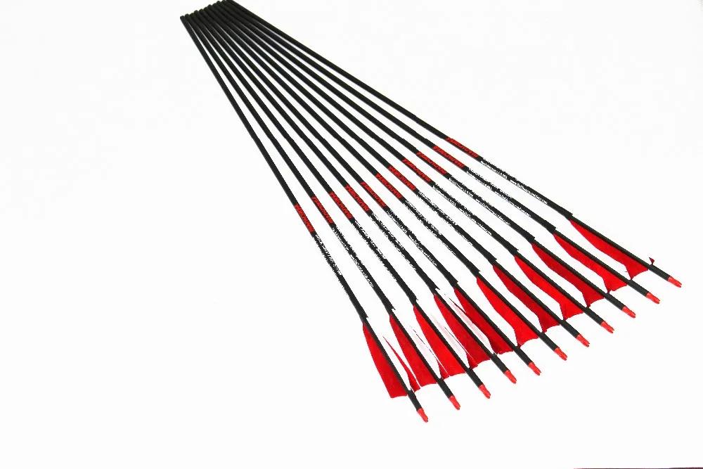 12pcs-carbon-arrow-spine300-340-400-500-id62mm-5-turkey-fletching-feathers-replacement-100grain-arrowhead-for-traditional-bow