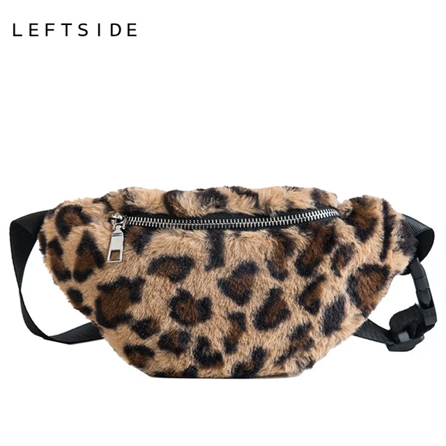 LEFTSIDE Leopard Funny Packs For Women 2018 Faux Fur Waist Bags Lady Winter Belt Bag Unisex Small Chest Bags Plush Bag Drop Ship