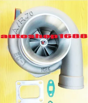

T66-1 GT35 turbo T4 turbocharger .70 A/R .68 A/R rear housing 3.00''v-band oil colled 400-550hp one year warranty