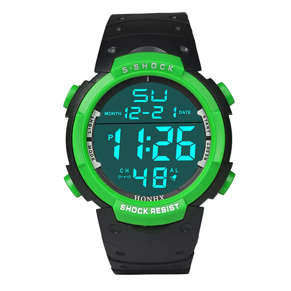 Бренд honhx для мужчин s цифровые часы Роскошные резиновые ЖК секундомер Дата электронные наручные часы для мужчин спортивные часы Reloj Montre# LR3