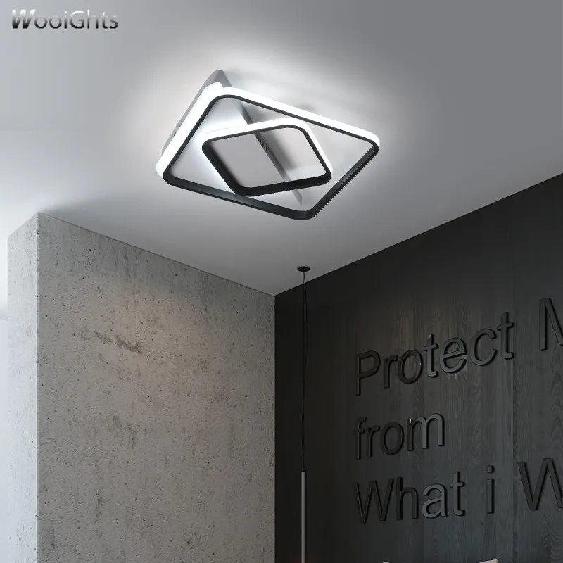 

Wooights Modern Led Ceiling Lights for Bedroom Living room hallway Surface mounted black white square circle Lustre Ceiling lamp