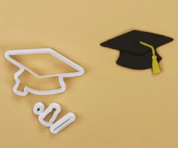 

Cake Tool graduation cap hat plastic fondant cutter cake mold fondant embosser stamp press cake decorating tools sugarcraft DIY