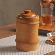 Новая банка для уплотнения бамбуковая чайная канистра бутылки для пряностей круглый ящик для хранения чайный набор кухонный инструмент Аксессуары Органайзер чайный Caddy подарок
