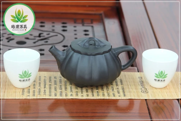 

Big sized real chinese kung fu tea set yixing purple clay teapot Ribbed pattern stone gourd tea pot 280 ml