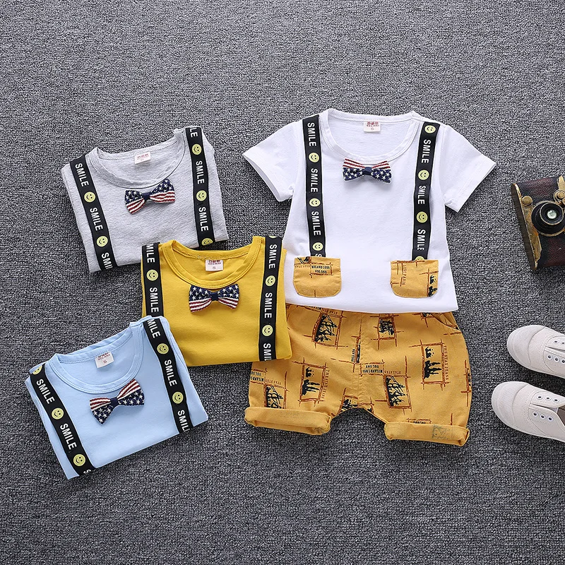 

Summer 2019 Toddler Kids Boys Clothing Set Children Infant Boys Clothing T-shirt + Pants new born baby boy clothes set