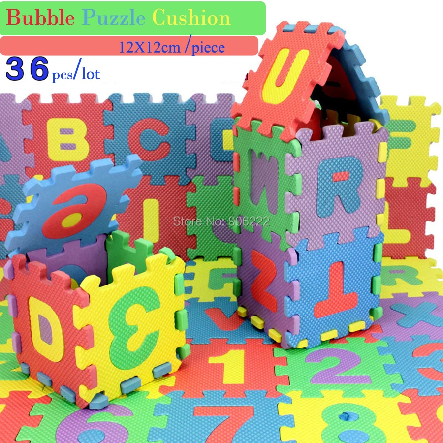 

36pcs 2-Ni-1 Children Alphabet Bubble EVA Puzzle Toy Foam Game Crawling Mats