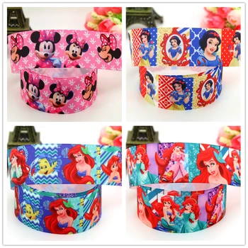 

DHK 1.5'' Free shipping princess mermaid minnie printed grosgrain Ribbon headwear hair bow diy party decoration OEM 38mm B1524