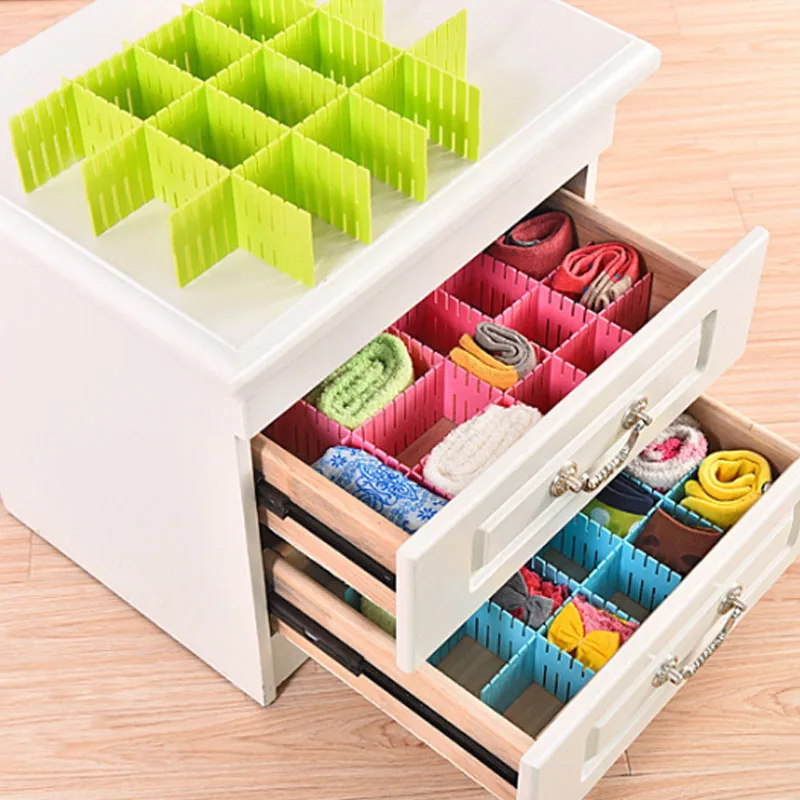 Storage Organizer  DIY Partition Plate Lattice Free Combination Drawer Baffle Thick 4 Pieces Home Storage