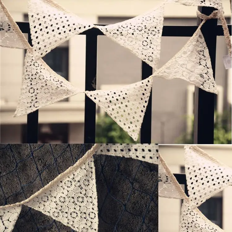 WHITE LACE PAPER WEDDING BUNTING Vintage Butterfly Floral Bunting Banner Garland