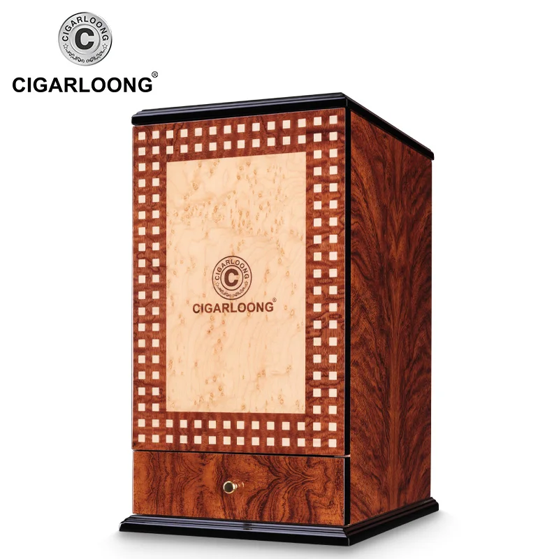 

High Gloss Cigar Humidor Cabinet Humidor Box Cedar Wooden Cigars Case Box W/ Humidifier Hygrometer For COHIBA Cigars CLA-0081-2