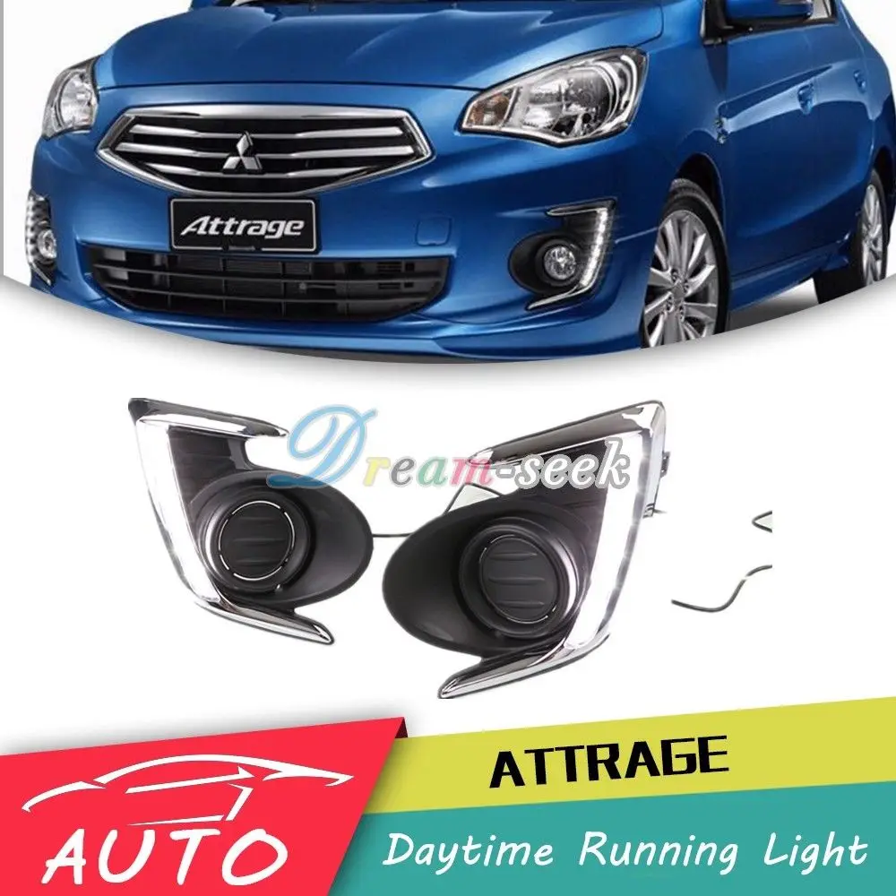 DRL For Mitsubishi Attrage Mirage G4 2012 2013 2014 2015 2016 2017 LED Car Daytime Running Light Driving Fog Day Lamp DRL For Mitsubishi Attrage Mirage G4 2012 2013 2014 2015 2016 2017 LED Car Daytime Running Light Driving Fog Day Lamp