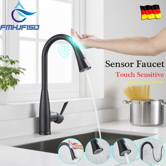 Best Offers Black Automatic Sensor Kitchen Faucets Touch Inductive Kitchen Faucet Sensitive Smart Water Saving Water  Mixe Tap