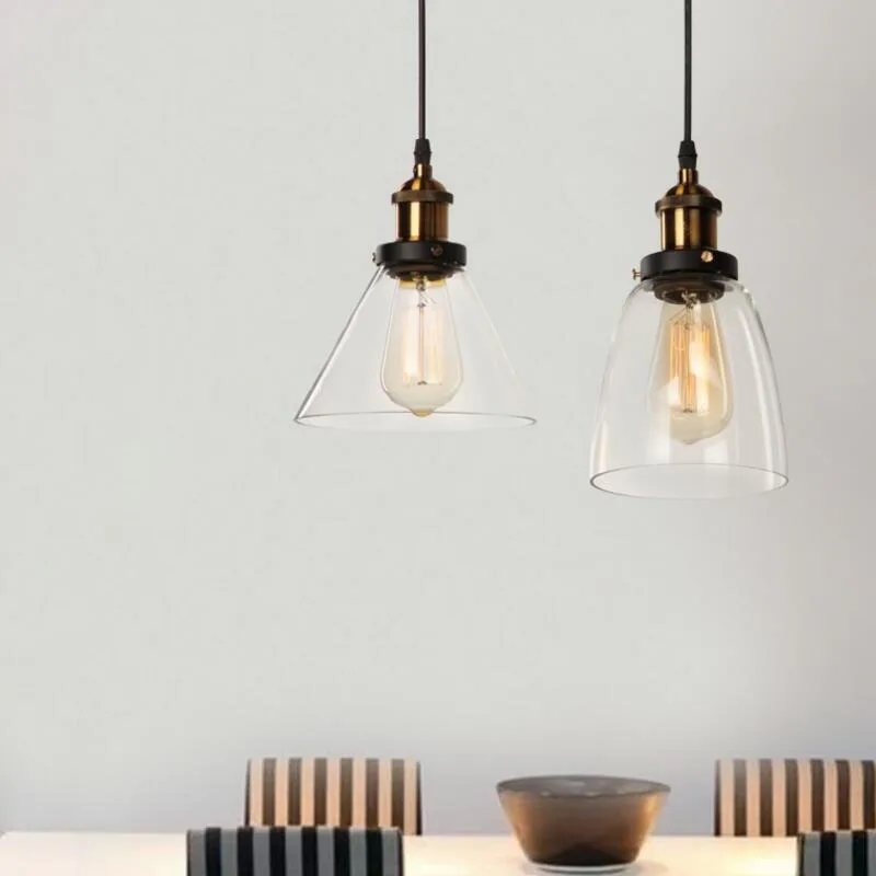 Nordic Arts Pendant Lights Loft Pendant Lamp Retro Glass Lampshade For