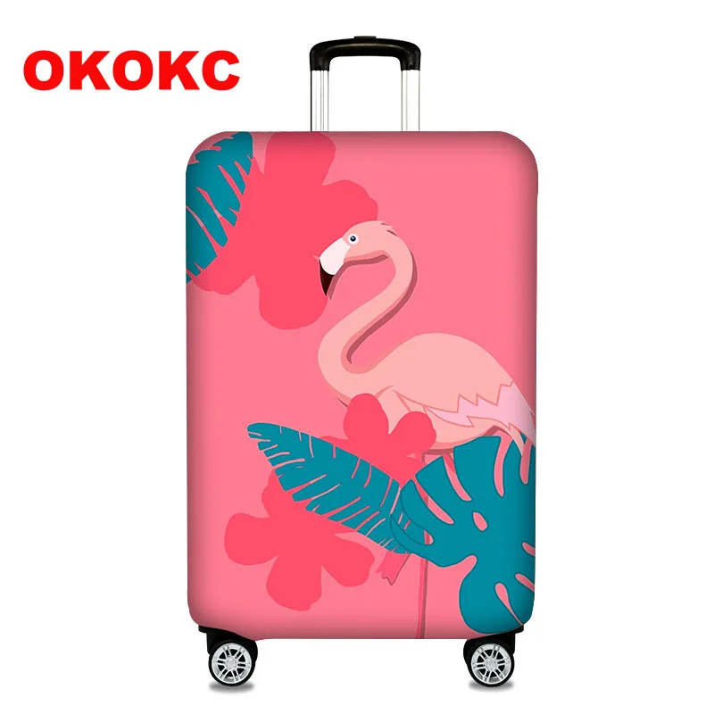 OKOKC Elastic Thickest Flamingos Luggage Cover Suitcase Protective Cover for Trunk Case Apply to 19''-32'' Suitcase Cover
