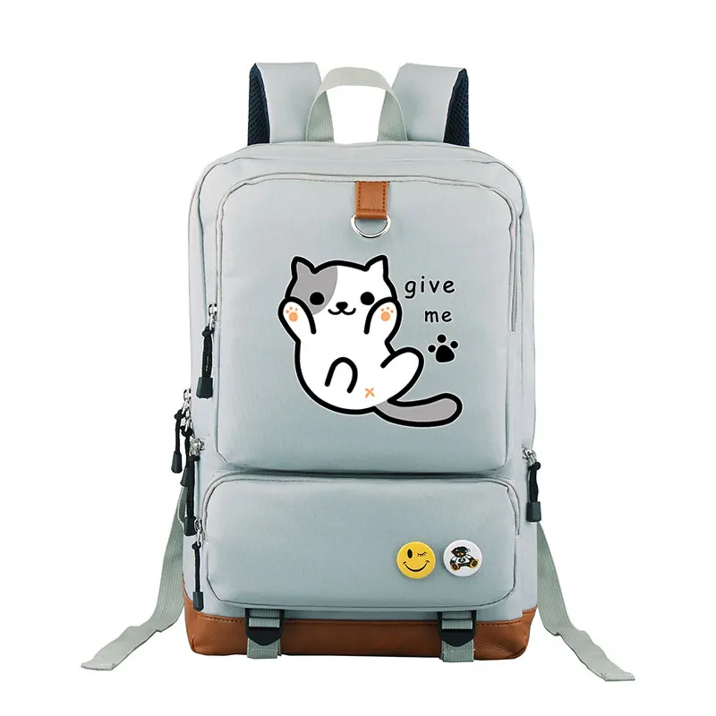 Neko Atsume bag school backpack travel Shoulder Bag lovely cute cat Kitty backyard for girls women bags for teenagers Neko Atsume bag school backpack travel Shoulder Bag lovely cute cat Kitty backyard for girls women bags for teenagers