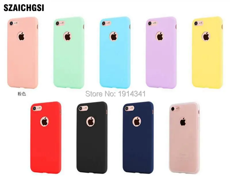 

SZAICHGSI colorful Candy Ultrathin Soft TPU Mobile Phone Case for iPhone7 Plus Cell Phone case new arrival wholesale 200pcs/lot