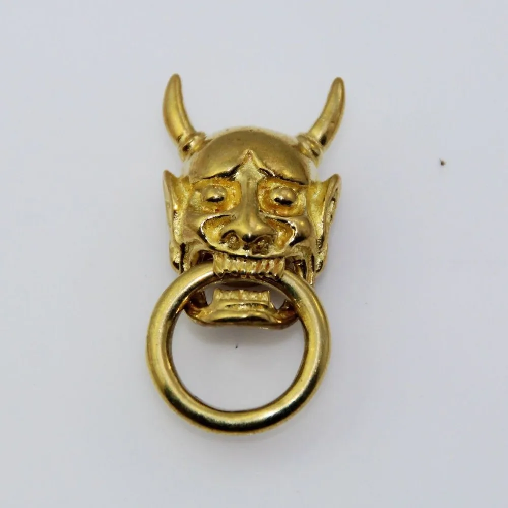 

(H69) 3pc Solid Brass Concho Japanese Demons Wallet Chain Connector Jointpart Leathercraft