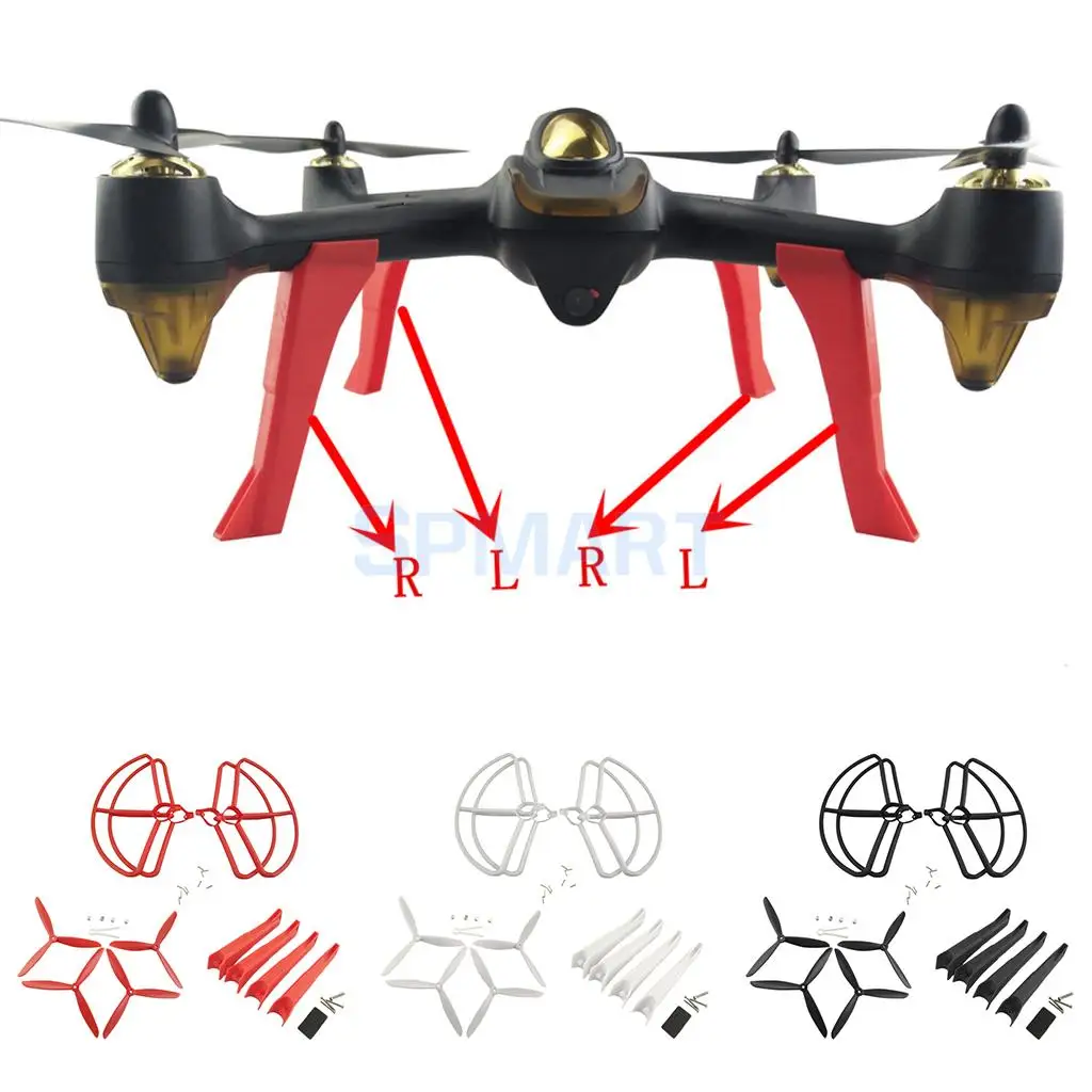 Набор пропеллеров и шасси защитная крышка кольца для Hubsan X4 H501S H501C RC Racing Drone Quadcopter