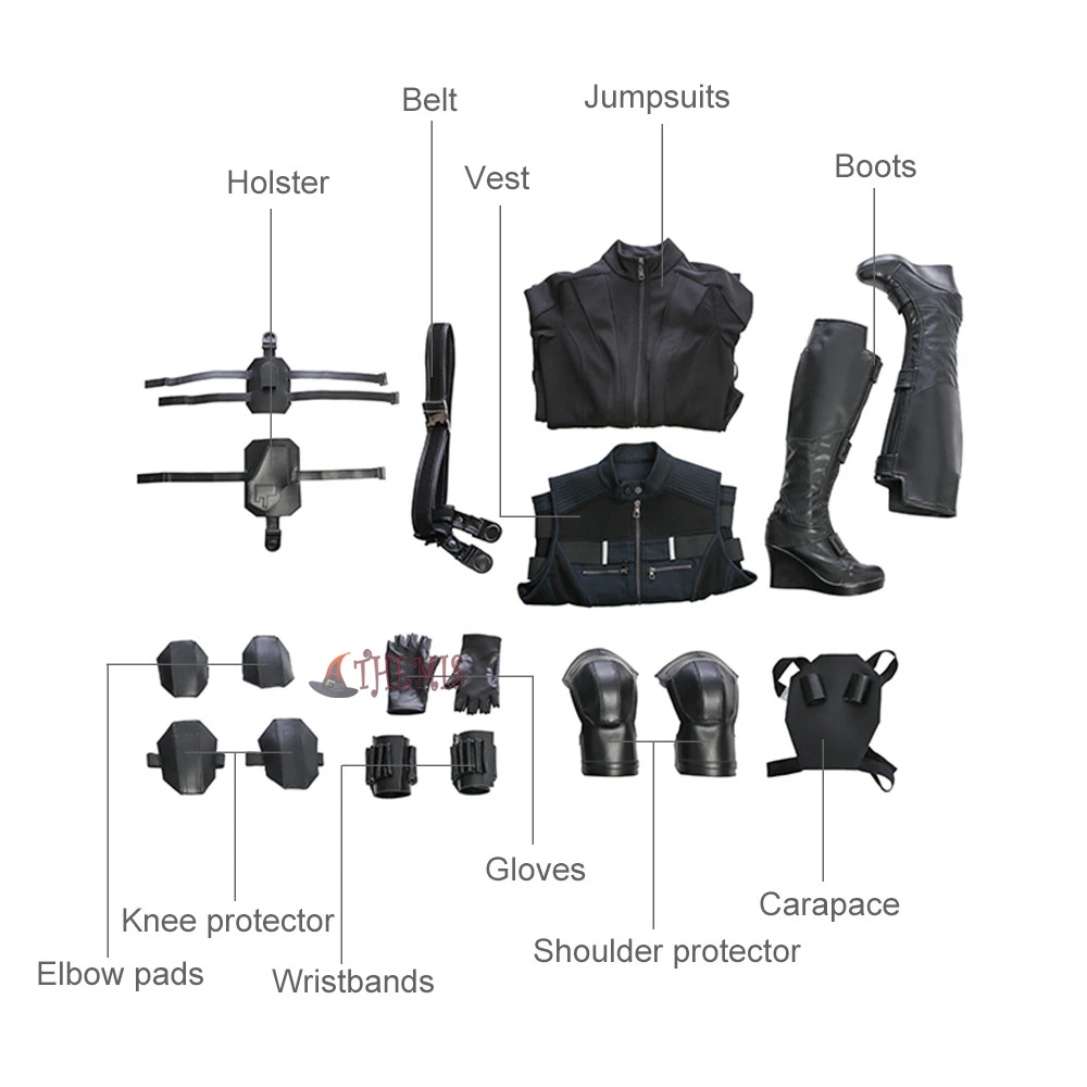 Hot Avengers Infinity War Black Widow Cosplay Costume Natasha Romanoff Costume Dress For Halloween Party Full Set custom made