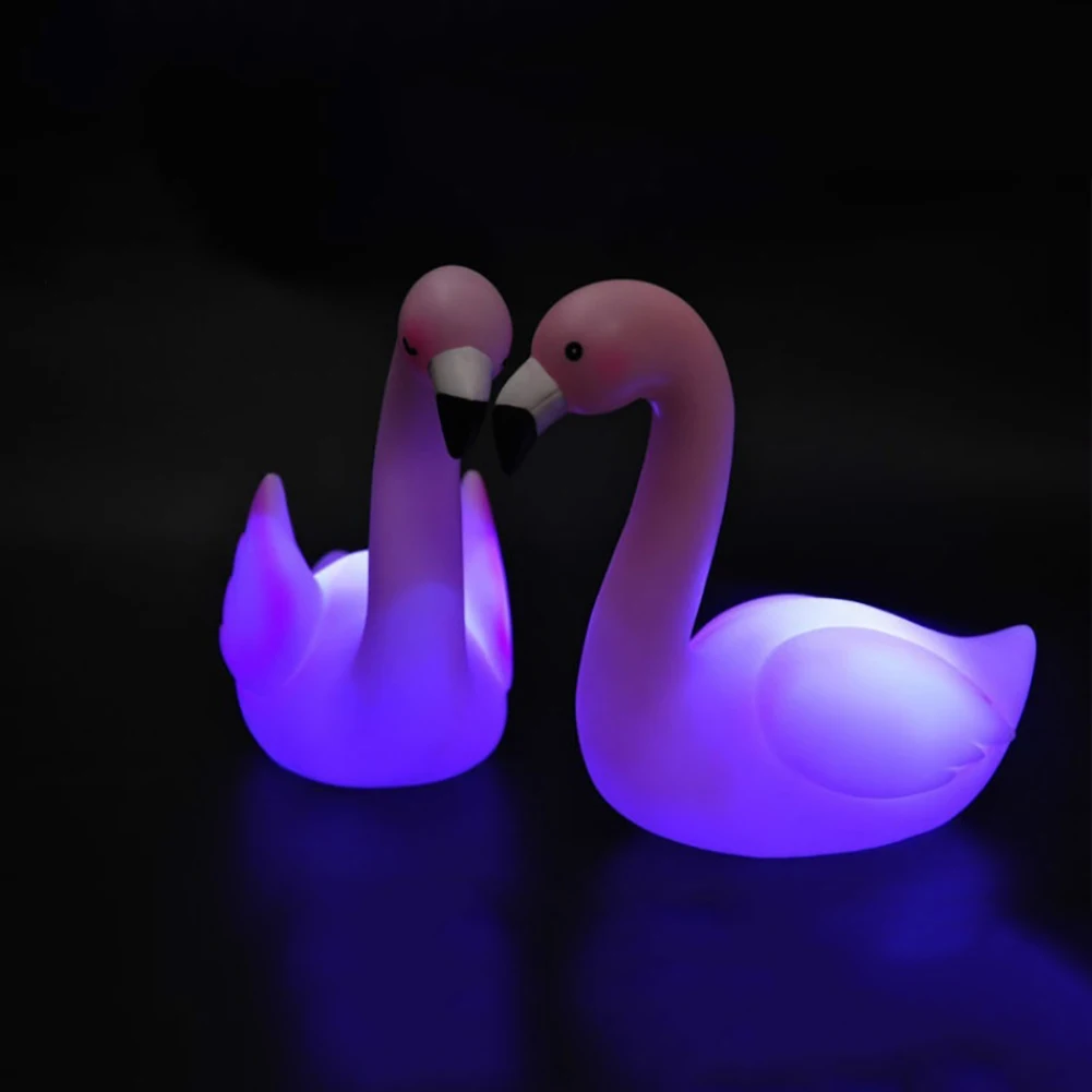 Romantic LED Pink Flamingo Style Novelty 3D Desk Lamp Creative Kids Night Light Bedroom Decorative Lamp Cake Ornament Gift