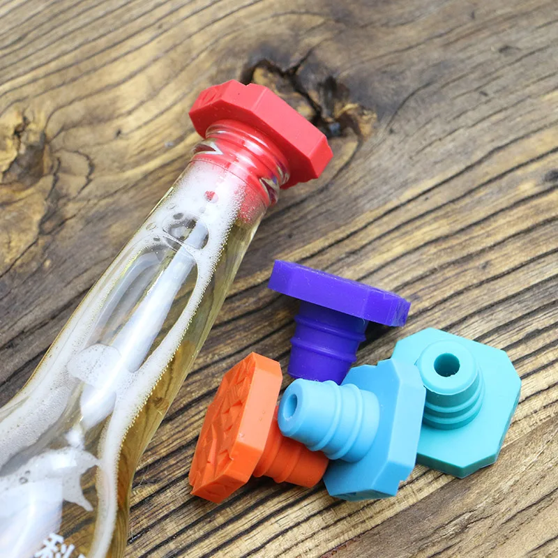 ULKNN 5 Pcs FDA Mosaic Silicone Wine Stoppers Bar Accessories Tools