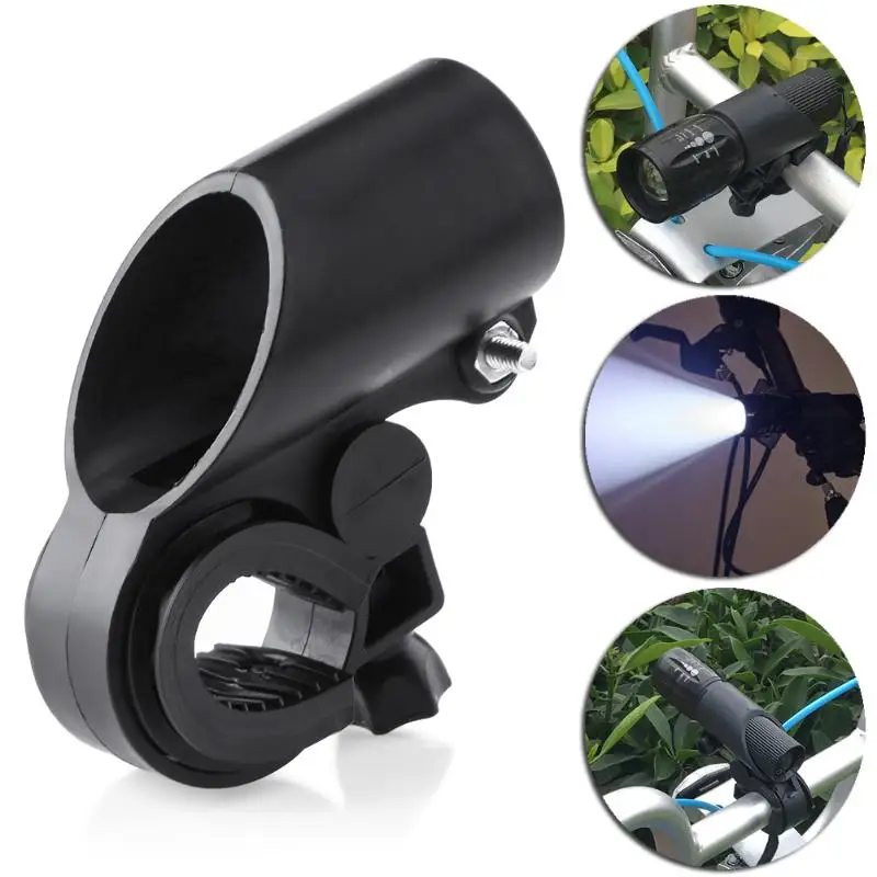 

High Quality Black Plastic Bike Front Handlebar Torch Lanterna Mount LED Flashlight Clamp Adjustable Holder Mount Clip Bracket