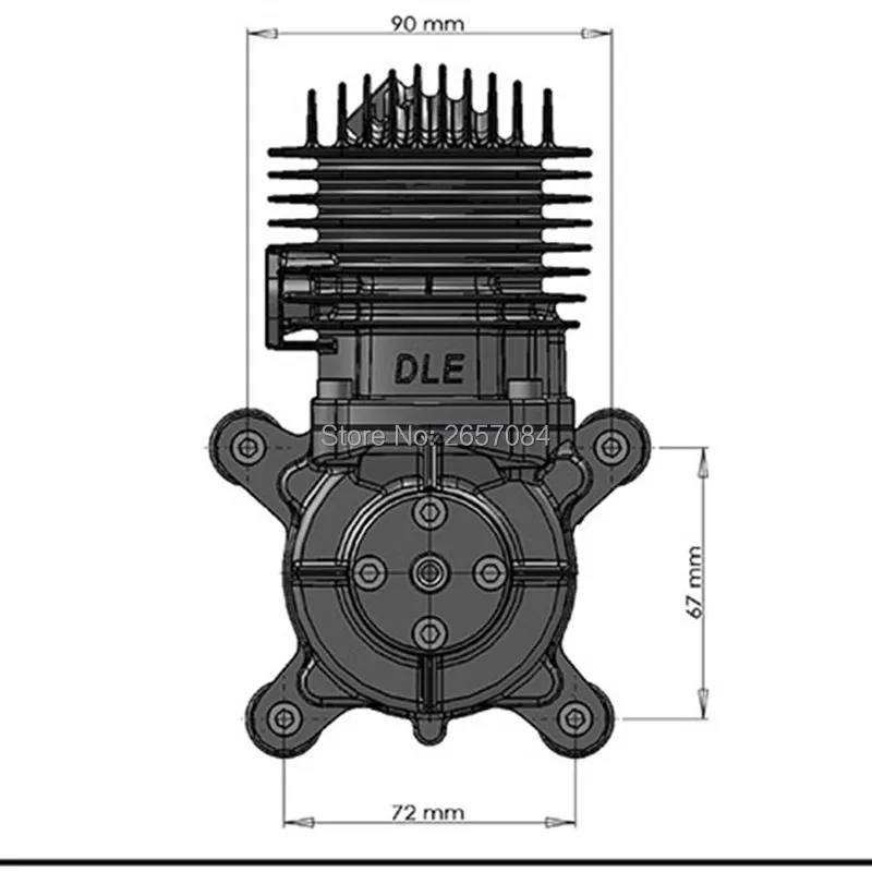 DLE61 61CC газовый двигатель для радиоуправляемого самолета фиксированная модель крыла однотактный два выхлопа ветра холодной руки начать после удара