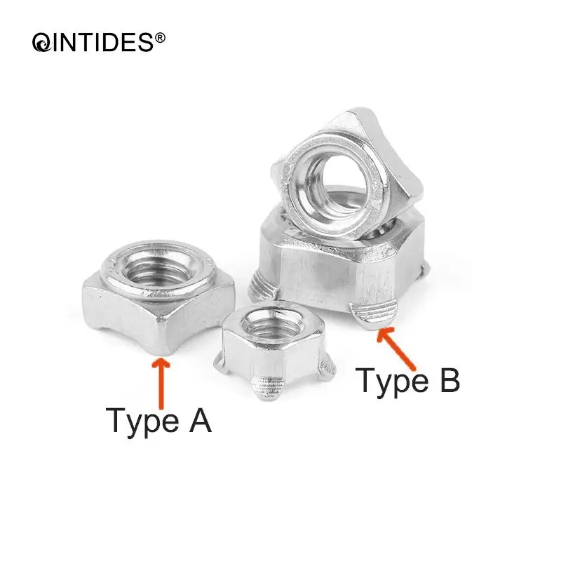 QINTIDES M4 M5 M6 M8 M10 Welding square nuts 304 stainless steel Square