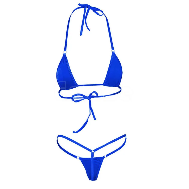 Сексуальные женские микро стринги Нижнее белье стринги Бюстгальтер мини Бразильский бикини набор купальники пижамы - Цвет: AS  picture  show