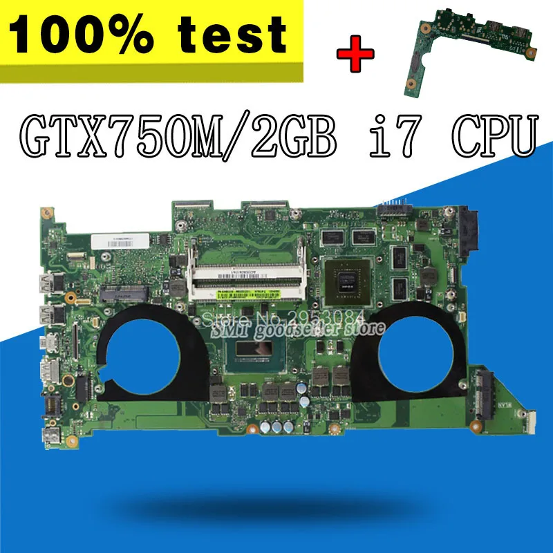 Free board +N750JV Motherboard i7-4700HQ GT750 2G For ASUS N750J N750JK Laptop motherboard N750JV Mainboard N750JV Motherboard Free board +N750JV Motherboard i7-4700HQ GT750 2G For ASUS N750J N750JK Laptop motherboard N750JV Mainboard N750JV Motherboard