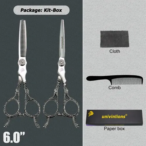 silverantlers kit 5,5/6,0 Парикмахерские ножницы из японской стали, парикмахерские ножницы, ножницы для резки, Парикмахерские филировочные ножницы, набор салонных инструментов для стрижки волос - Цвет: silverantlers kit