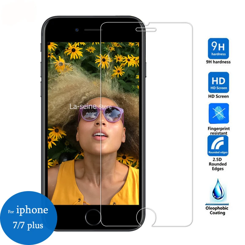 

Tempered Glass For Apple Iphone 7 Plus Screen Protector 2.5D 9h safety Protective Film on A1778 A1784 0.26mm