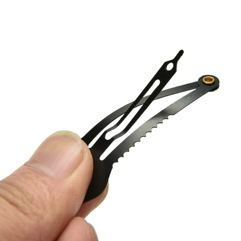 JETTING 1pc Stainless Steel Hairpin Hair Clip Ruler Cutter Screwdriver EDC Gear Keychain 8 In 1 Pocket Utility Survive Tool