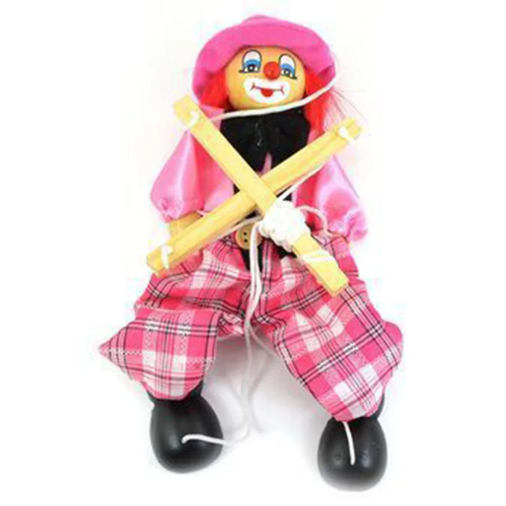 Funny Puppets Marionette Toy Pull String Puppet Clown Colorful Joint Activity Doll Vintage Child Toy gifts Traditions Classic