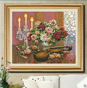 

Embroidery Package First Class Cross Stitch Kits Violin Flower Vase Best Choice Factory Direct Sell