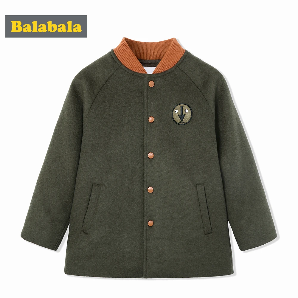 balabala Children Woolen Coat For Boys Autumn Winter Kids Boys Casual Warm Jackets Embroidered Patch Pocket Coats Child Boys balabala Children Woolen Coat For Boys Autumn Winter Kids Boys Casual Warm Jackets Embroidered Patch Pocket Coats Child Boys