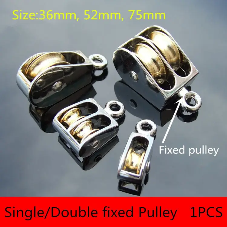 

1PCS WG019 75mm Metal sheave Zinc alloy fixed pulley crown block and tackle Lifting wheel Mini Single/Double Pulley for DIY