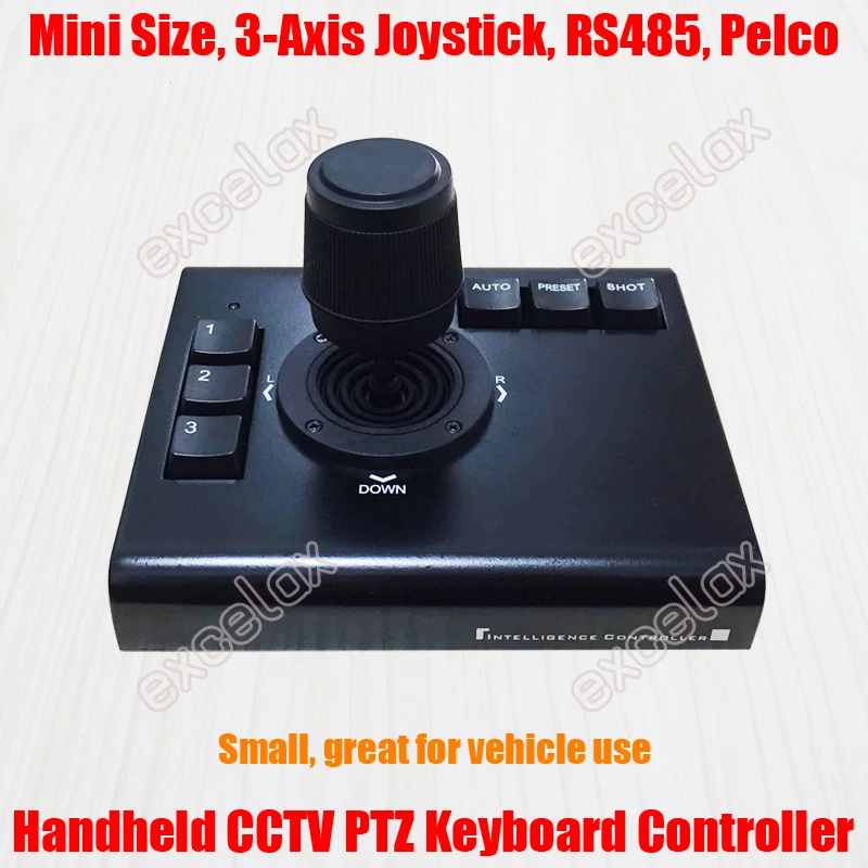 

Mini Handheld Mobile 3D Joystick CCTV Keyboard Controller for Car Vehicle PTZ Dome Camera DVR Pan Tilt Zoom Control Keypad RS485