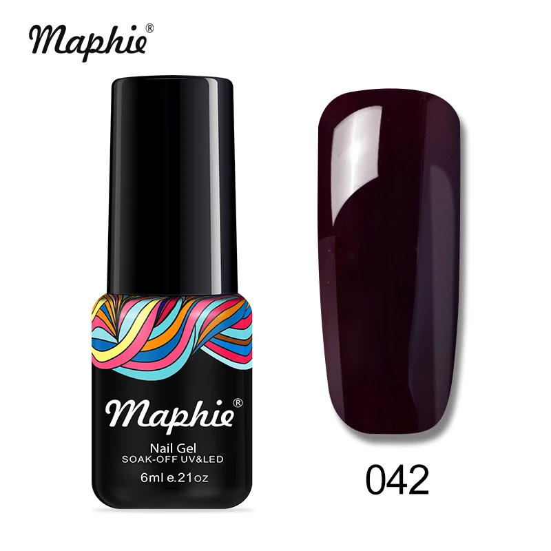 Maphie УФ-гель для ногтей Блестящий Блеск светодиодный гель лак для ногтей Полупостоянный светодиодный гель нужна Светодиодная лампа УФ лак для ногтей 6 мл Красная эмаль - Цвет: 042