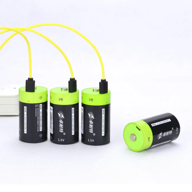 2PCS 4000MAH Lipo lithium polymer ZNTER battery 1.5V D rechargeable