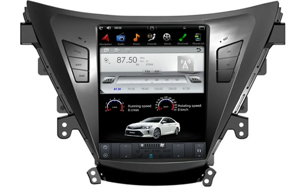 Cheap 2019 4G LTE 10.4" Tesla Type Android 7.1/6.0 Fit HYUNDAI ELANTRA / MD 2011 2012 2013 Car DVD Player Navigation GPS Radio camera 1