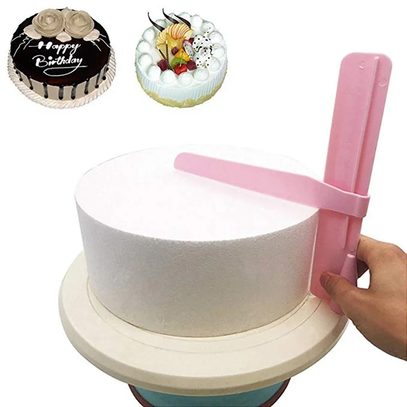  2 Packs Adjustable Cake Scraper Smoother Plastic Cake Cream Fondant Spatulas Edge Tools DIY Bakewar